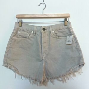 FREE PEOPLE Mid-Rise Grey/Stone Denim Shorts